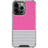 Pink and Grey Stripes iPhone 16 Pro Clear Case